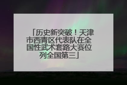 历史新突破！天津市西青区代表队在全国性武术套路大赛位列全国第三
