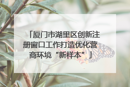 厦门市湖里区创新注册窗口工作打造优化营商环境“新样本”
