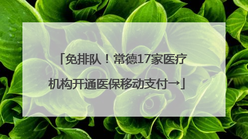 免排队！常德17家医疗机构开通医保移动支付→