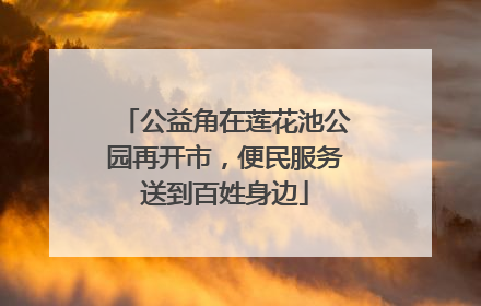 公益角在莲花池公园再开市，便民服务送到百姓身边