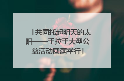共同托起明天的太阳——手拉手大型公益活动圆满举行