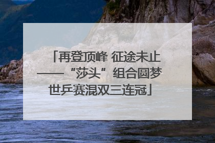 再登顶峰 征途未止——“莎头”组合圆梦世乒赛混双三连冠