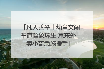 凡人善举丨幼童突闯车道险象环生 京东外卖小哥急施援手