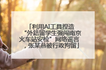 利用AI工具捏造 “外籍留学生强闯南京火车站安检”网络谣言，张某燕被行政拘留