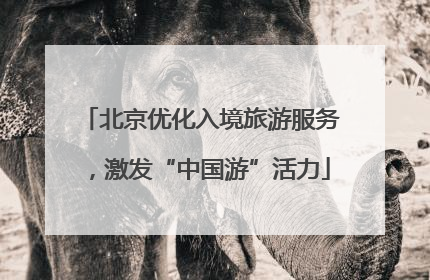 北京优化入境旅游服务，激发“中国游”活力