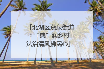 北湖区燕泉街道：“典”润乡村 法治清风拂民心