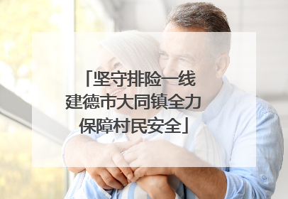 坚守排险一线 建德市大同镇全力保障村民安全