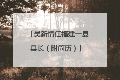 吴新情任福建一县县长（附简历）