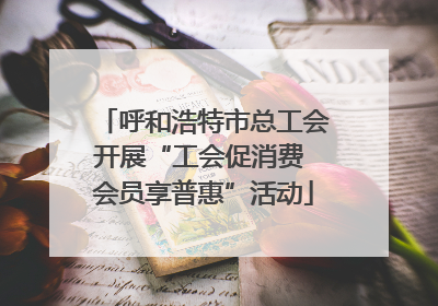 呼和浩特市总工会开展“工会促消费 会员享普惠”活动