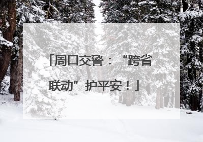 周口交警：“跨省联动”护平安！