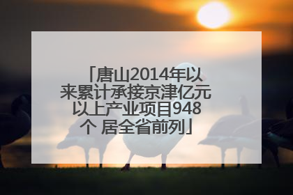 唐山2014年以来累计承接京津亿元以上产业项目948个 居全省前列