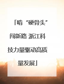 啃“硬骨头”闯新路 浙江科技力量驱动高质量发展