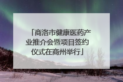 商洛市健康医药产业推介会暨项目签约仪式在商州举行