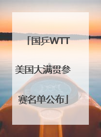 国乒WTT美国大满贯参赛名单公布