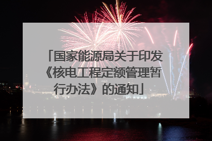 国家能源局关于印发《核电工程定额管理暂行办法》的通知