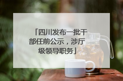 四川发布一批干部任前公示，涉厅级领导职务