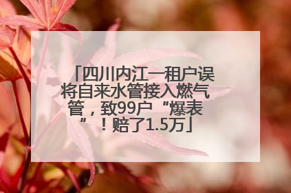 四川内江一租户误将自来水管接入燃气管，致99户“爆表”！赔了1.5万
