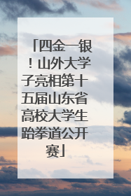 四金一银！山外大学子亮相第十五届山东省高校大学生跆拳道公开赛
