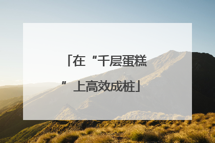 在“千层蛋糕”上高效成桩