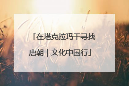 在塔克拉玛干寻找唐朝｜文化中国行