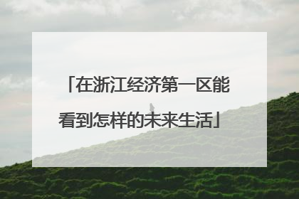 在浙江经济第一区能看到怎样的未来生活