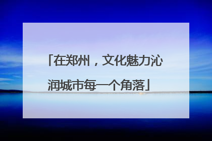 在郑州，文化魅力沁润城市每一个角落