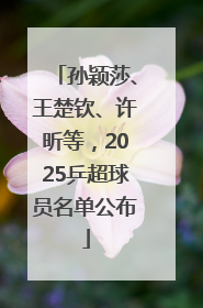 孙颖莎、王楚钦、许昕等，2025乒超球员名单公布