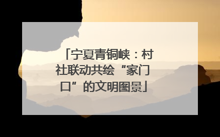 宁夏青铜峡：村社联动共绘“家门口”的文明图景