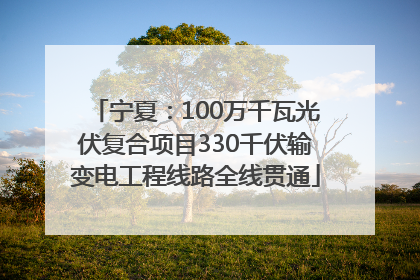 宁夏：100万千瓦光伏复合项目330千伏输变电工程线路全线贯通
