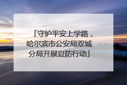 守护平安上学路，哈尔滨市公安局双城分局开展夏防行动