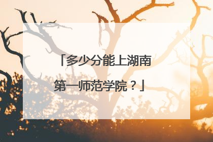 多少分能上湖南第一师范学院？