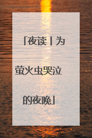 夜读丨为萤火虫哭泣的夜晚