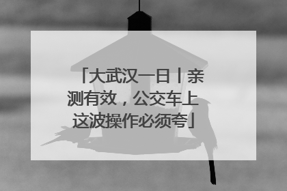大武汉一日丨亲测有效，公交车上这波操作必须夸