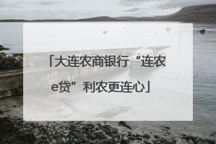 大连农商银行“连农e贷”利农更连心