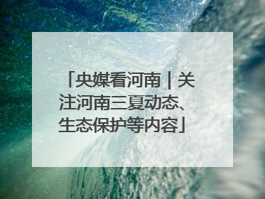 央媒看河南｜关注河南三夏动态、生态保护等内容
