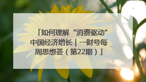 如何理解“消费驱动”中国经济增长｜一财号每周思想荟（第22期）