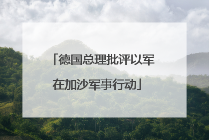 德国总理批评以军在加沙军事行动