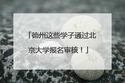 德州这些学子通过北京大学报名审核！