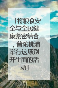 将粮食安全与全民健康紧密结合，普陀桃浦举行这场别开生面的活动
