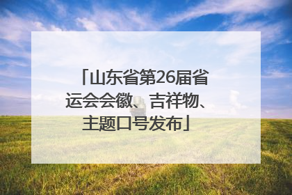 山东省第26届省运会会徽、吉祥物、主题口号发布
