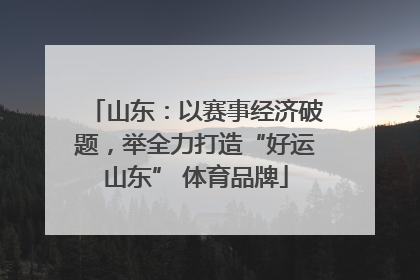 山东：以赛事经济破题，举全力打造“好运山东” 体育品牌