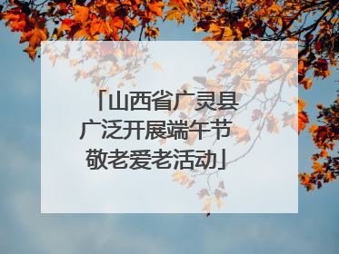 山西省广灵县广泛开展端午节敬老爱老活动