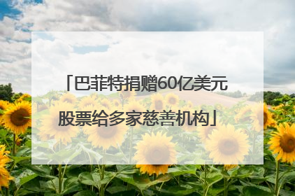 巴菲特捐赠60亿美元股票给多家慈善机构