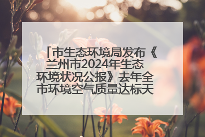 市生态环境局发布《兰州市2024年生态环境状况公报》去年全市环境空气质量达标天数301天