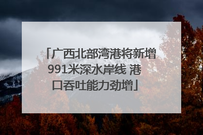 广西北部湾港将新增991米深水岸线 港口吞吐能力劲增