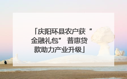 庆阳环县农户获“金融礼包” 普惠贷款助力产业升级