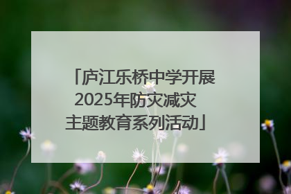 庐江乐桥中学开展2025年防灾减灾主题教育系列活动