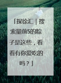 探徐汇｜搜索量前5的粽子是这些，看看有你爱吃的吗？