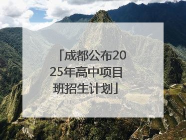 成都公布2025年高中项目班招生计划