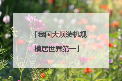 我国大坝装机规模居世界第一